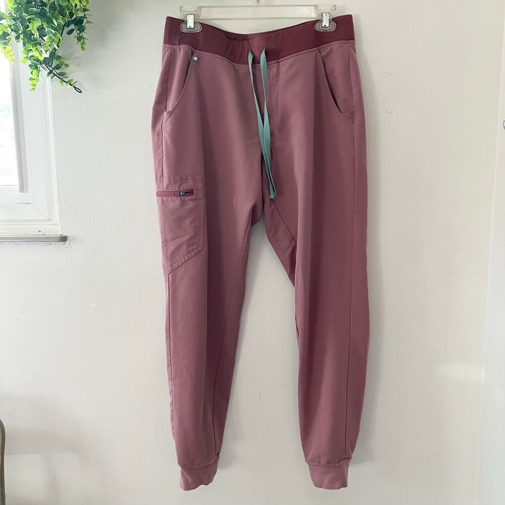 Figs FIONx Technical Zamora Mauve Pink High Waisted Jogger Scrubs Medium